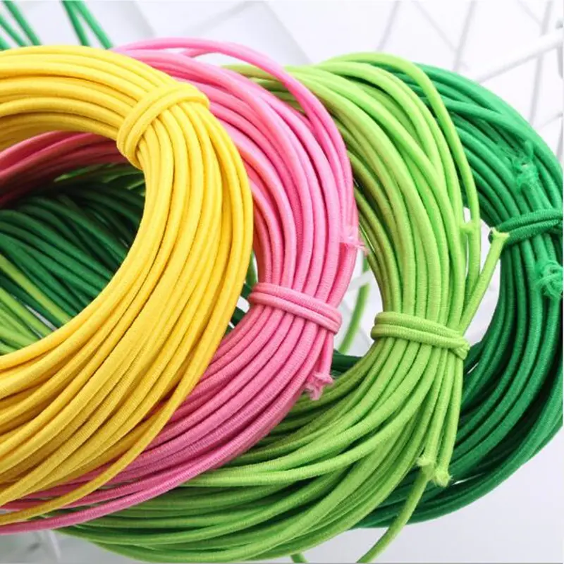 2mm Colorful High-Quality Round Elastic Band Round Elastic Rope Rubber Band Elastic Line DIY Sewing Accessories 5yards