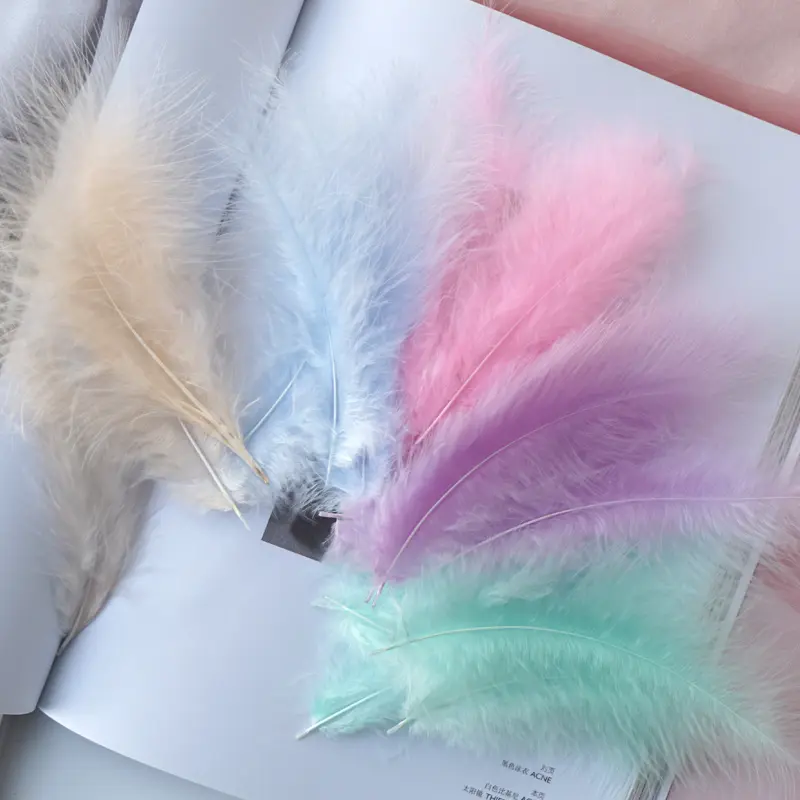 50pcs Natural Plumes 4-6 Inches 10-15cm Turkey White Feather Plume Fluffy Wedding Dress DIY Jewelry Decor Accessories Feathers