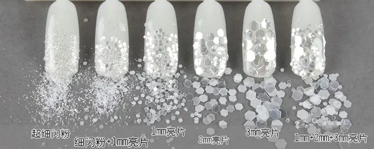Ultrathin Sequin 1Box 10ml Champagne Silver Gold Mixed Glitter Powder Sequins Powder Gel Nail Art Decoration DIY Craft Supplies