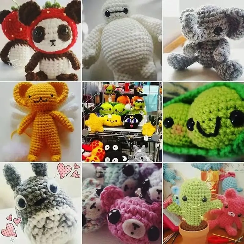 100pcs Black Plastic Safety Eyes for Toys Amigurumi Diy Kit Crafts Teddy Bear Soft Toy Eye 6mm 8mm 10mm 12mm Doll Accessories