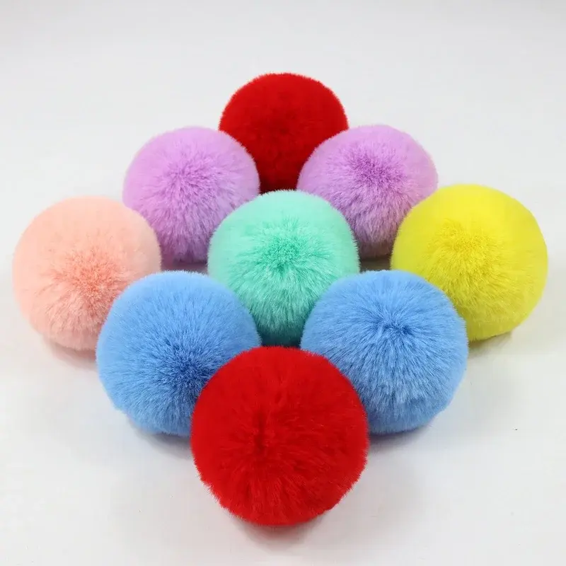 Pompom 5cm 6cm 8cm Fluffy Fur Ball Soft Pompon DIY Pompons For Keychain Sewing On Scarf Hats Shoes Apparel Craft Supplies
