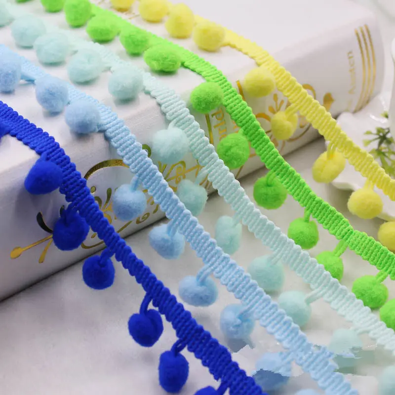 4 Yards Pom Pom Trim Ball 10 Mm MINI Pearl Pompom Fringe Ribbon Sewing Lace Kintted Fabric Handmade DIY Craft Accessories