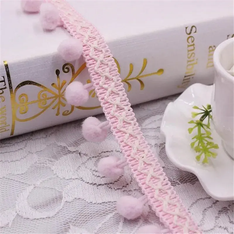 1 Yard Lace Ribbon Sewing Accessories Pom Pom Tassel Pompoms Trim Ball Fringe Embroidery Apparel Lace Fabric Handmade Accessory