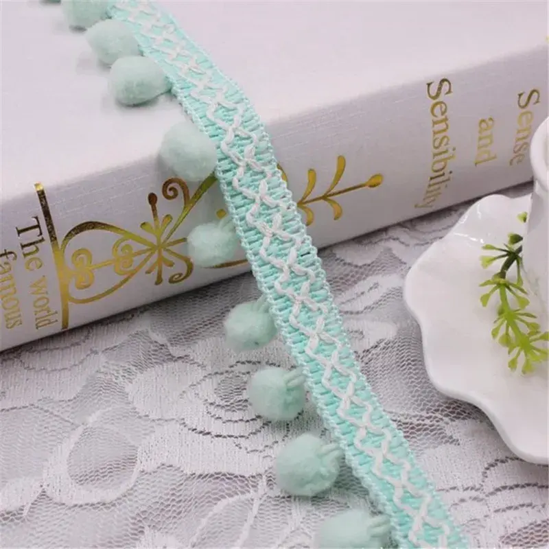1 Yard Lace Ribbon Sewing Accessories Pom Pom Tassel Pompoms Trim Ball Fringe Embroidery Apparel Lace Fabric Handmade Accessory