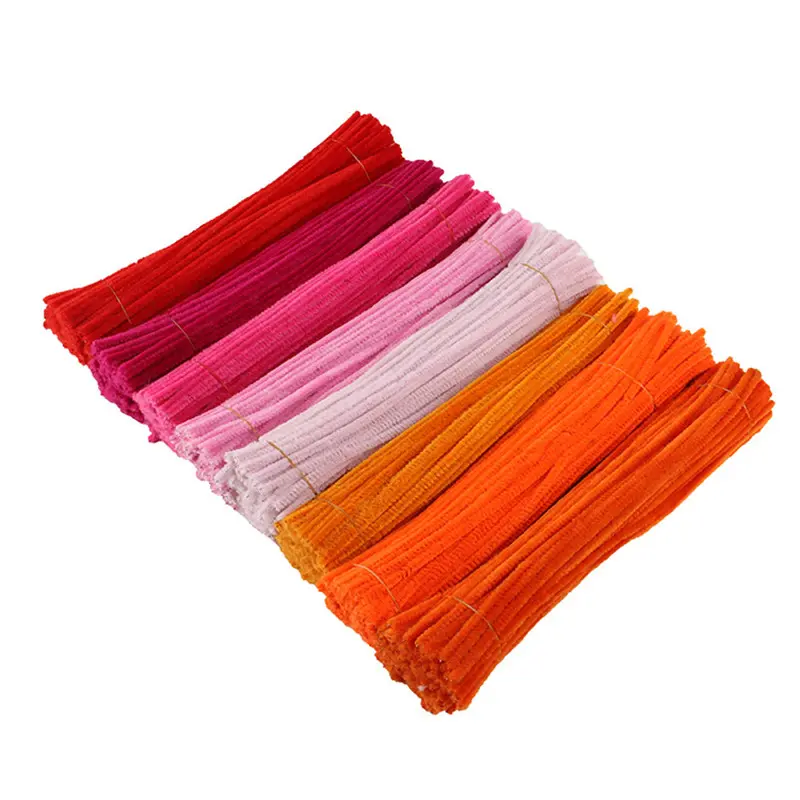 100pcs 30cm Glitter Chenille Stems Pipe Cleaners Kids Plush Educational Colorful Pipe Cleaner Toys Handmade DIY Craft Supplies