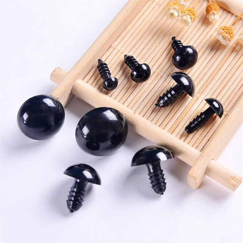 100pcs Black Plastic Doll Eyes Safety Eyes 8mm 10mm for Toys Teddy Bear Stuffed Toy Snap Animal Puppet Dolls Craft Eye Amigurumi