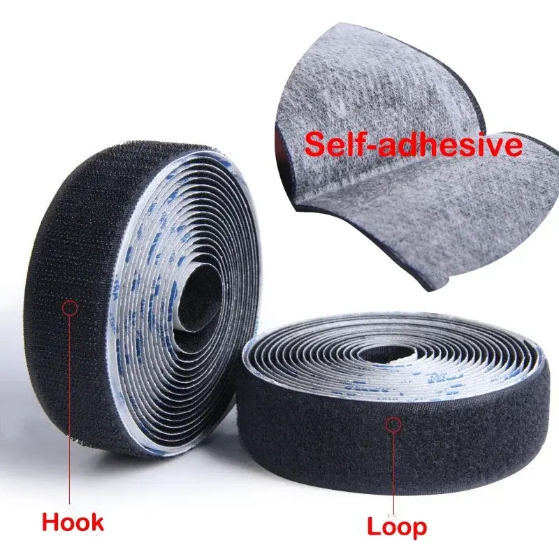Strong Self-Adhesive Hook and Loop Fastener Tape Rectangle Nylon Sticker Adhesive Tape With Strong Glue For DIY Craft 1meter