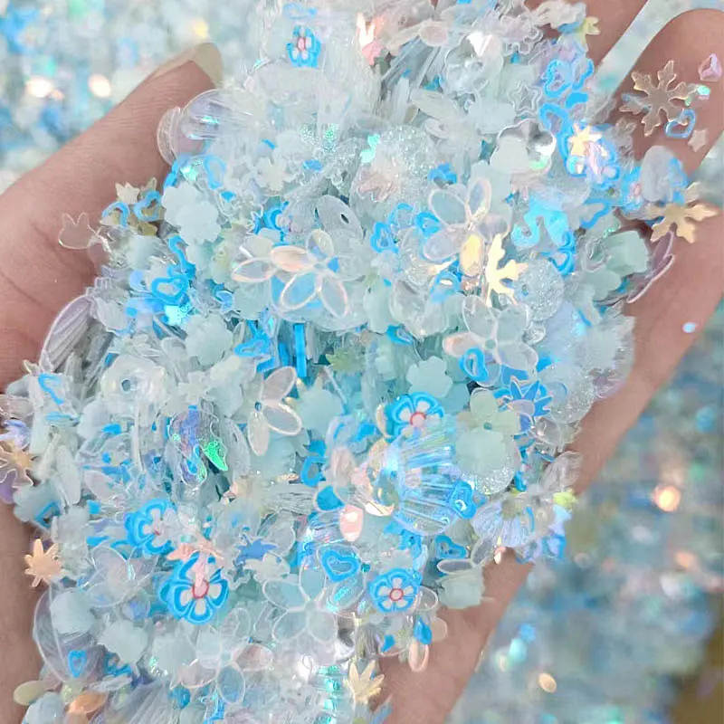Luminous Nail Neon Glitter Sequin Mixed Star Heart Flower Gillter Sequin Fluorescent Flake Glow In The Nail Art Manicure Decor