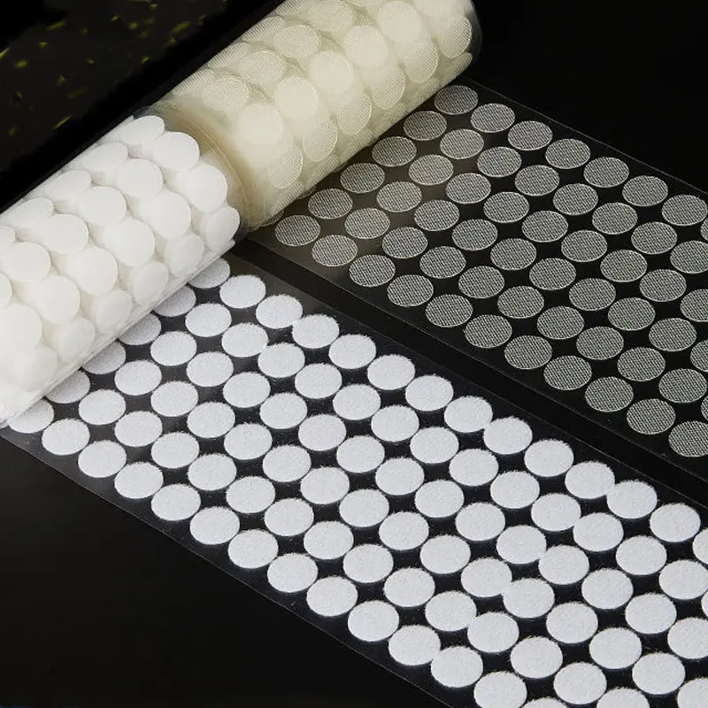 99pair 10/15/20mm Dot Sticker Transparent Baby Self Adhesive Hook and Loop Fastener Tape Glue Tape Round Coins Belcro Adhesivo