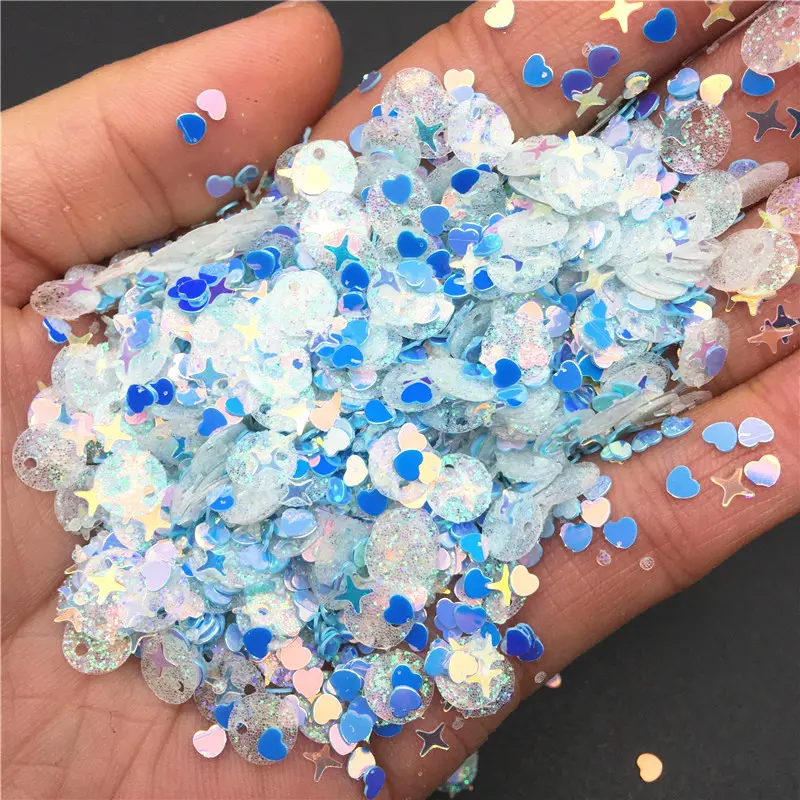 Crystal Nail Sequins Mixed Star Heart Flower Flakes Gillter Sequin Paillettes for Nails Art Manicure Wedding Decor Confetti