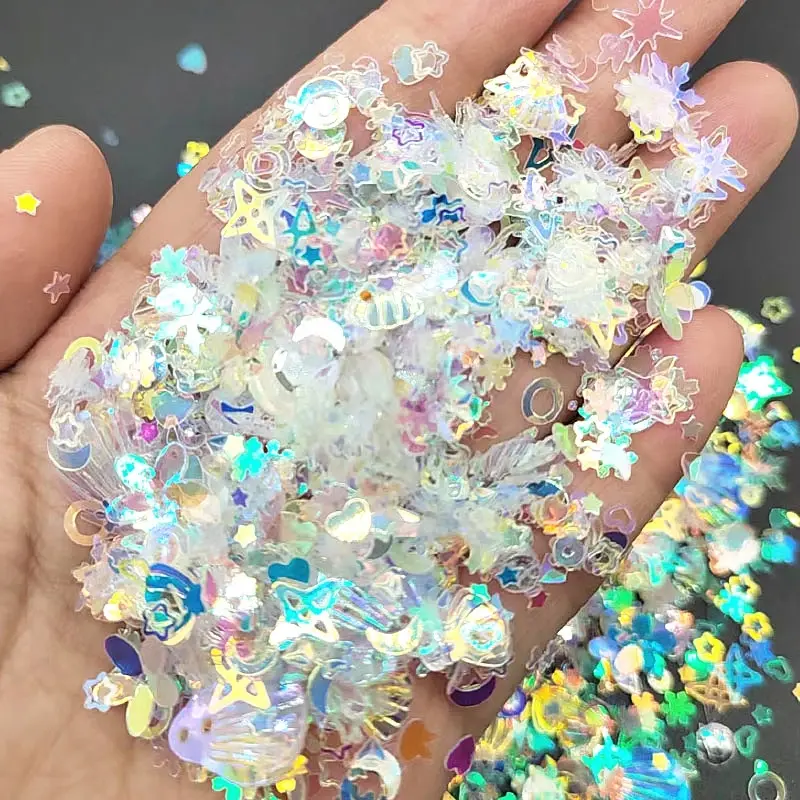 Crystal Nail Sequins Mixed Star Heart Flower Flakes Gillter Sequin Paillettes for Nails Art Manicure Wedding Decor Confetti
