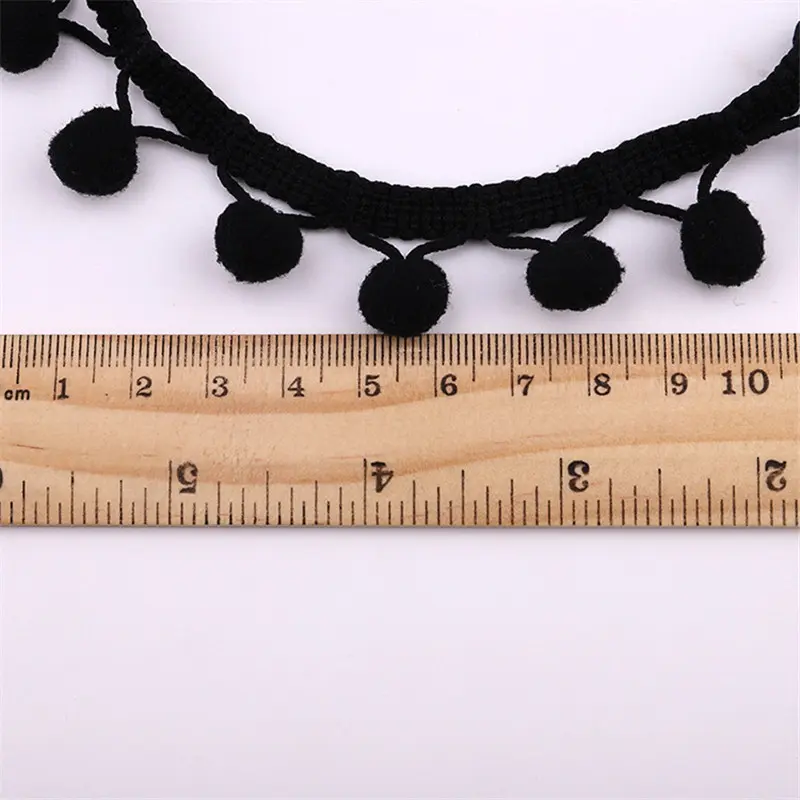 12mm Pompom Trim Pom Pom Bobble Braid Tassel Ball Fringe Ribbon Lace Fabric DIY Material Crafts Sewing Accessories 5yards/lot