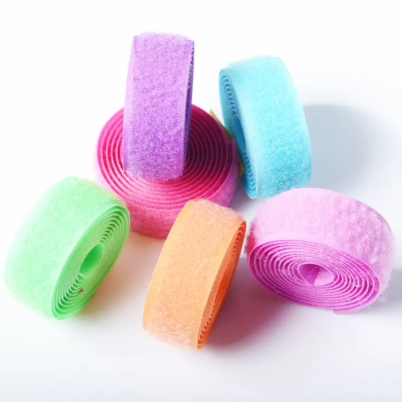 2/5meter Sew on Hook and Loop Colour 20mm Non-Adhesive Fabric Fastener Interlocking Tape Nylon Strips Sticky DIY Craft Supply
