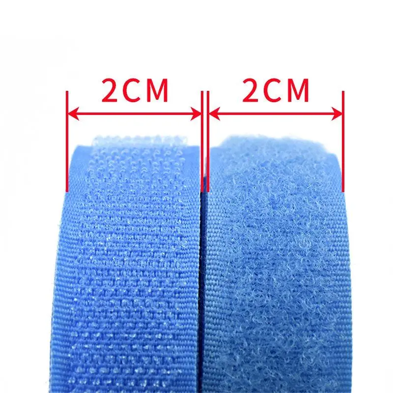 2/5meter Sew on Hook and Loop Colour 20mm Non-Adhesive Fabric Fastener Interlocking Tape Nylon Strips Sticky DIY Craft Supply