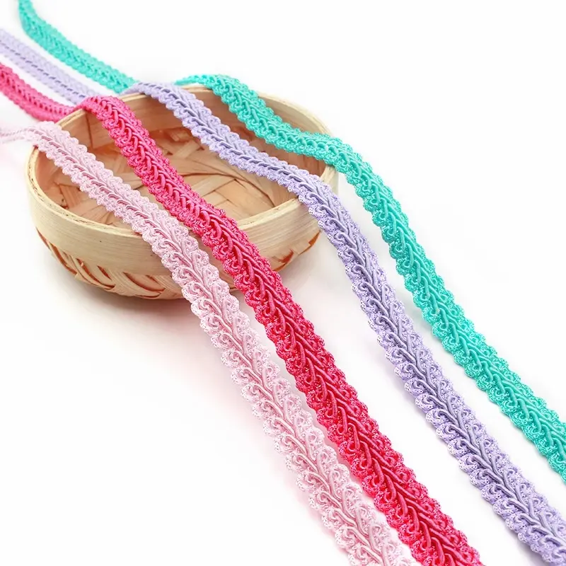 40Yard 12mm Lace Trimming Ribbon Polyester Centipede Braided Lace Sewing Clothes Accessories Curve Lace DIY Craft Wedding Decor
