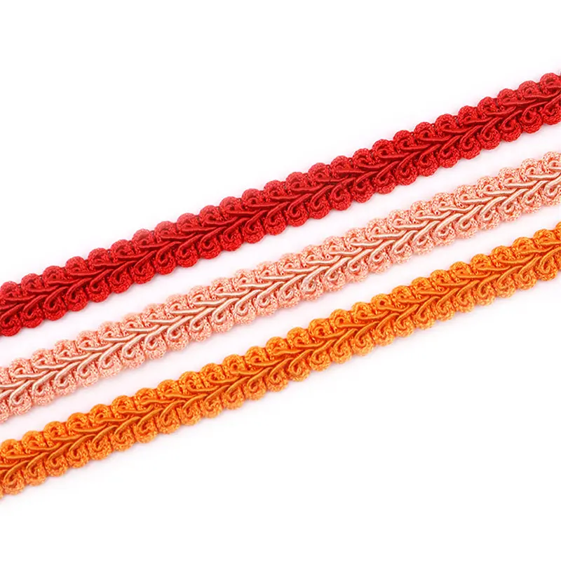 40Yard 12mm Lace Trimming Ribbon Polyester Centipede Braided Lace Sewing Clothes Accessories Curve Lace DIY Craft Wedding Decor