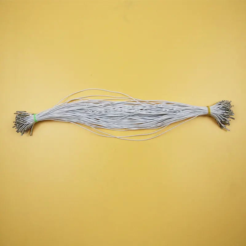 Mask Lanyard Elastic Ropes Elastic Barbed Cords Stretch Round String with Metal Barbs Fastener for Mask Making Book Binding