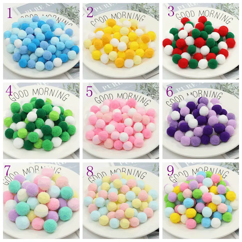 Wholesale 8/10/15/20/25/30mm Fluffy Soft Pompones Plush Pom Poms Pompom Balls DIY Handmade Sewing Craft Kids Toy Wedding Decor