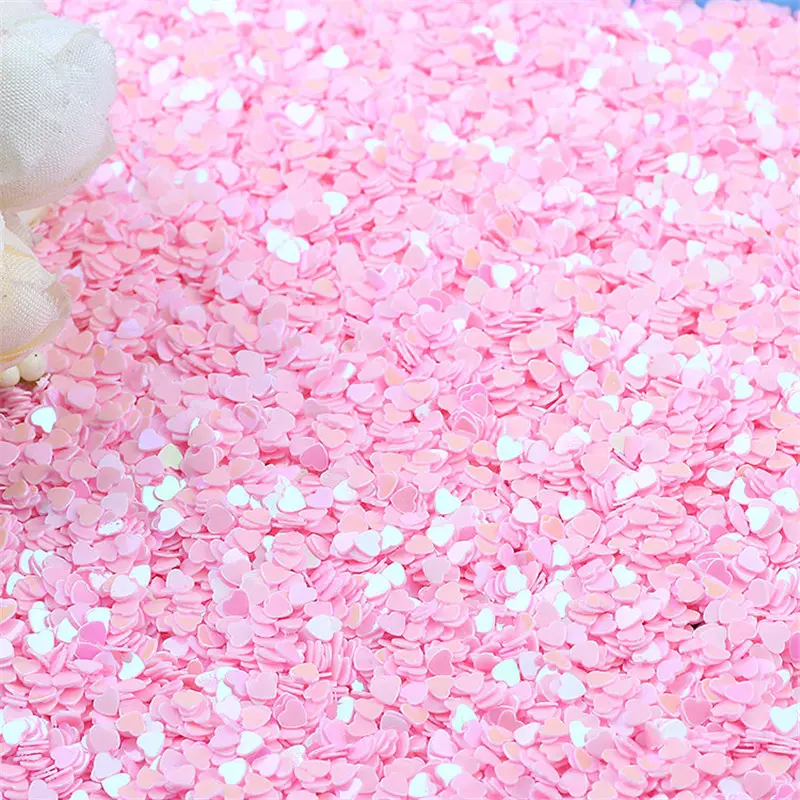 Sequin 3mm Mix Color Transparent Heart Glitter Paillettes for Nail Manicure Resin Wedding Decoration Nail Art Confetti 10g
