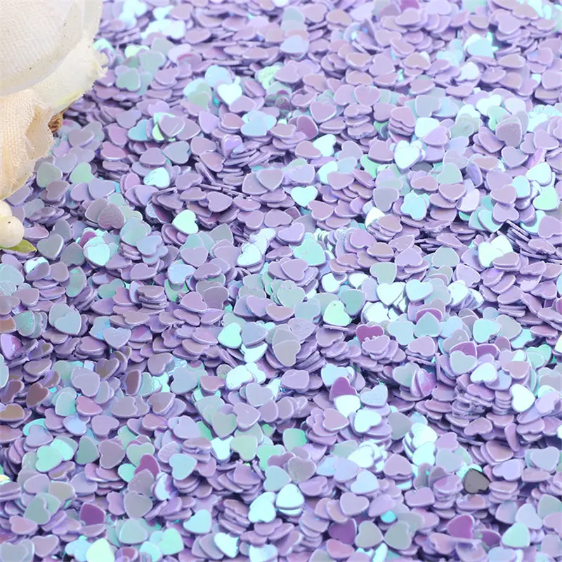Sequin 3mm Mix Color Transparent Heart Glitter Paillettes for Nail Manicure Resin Wedding Decoration Nail Art Confetti 10g
