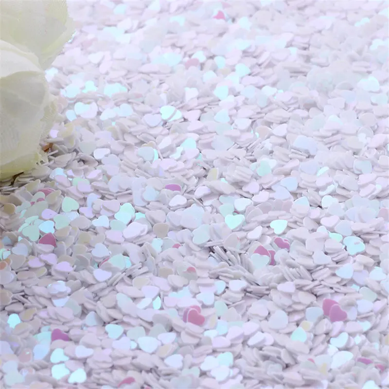 Sequin 3mm Mix Color Transparent Heart Glitter Paillettes for Nail Manicure Resin Wedding Decoration Nail Art Confetti 10g
