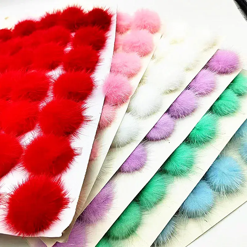 Mink Pompones Ball 25mm 30mm 35mm 40mm Pom Pom for Sewing on Knitted Keychain Scarf Shoes Hats DIY Jewelry Crafts Accessories