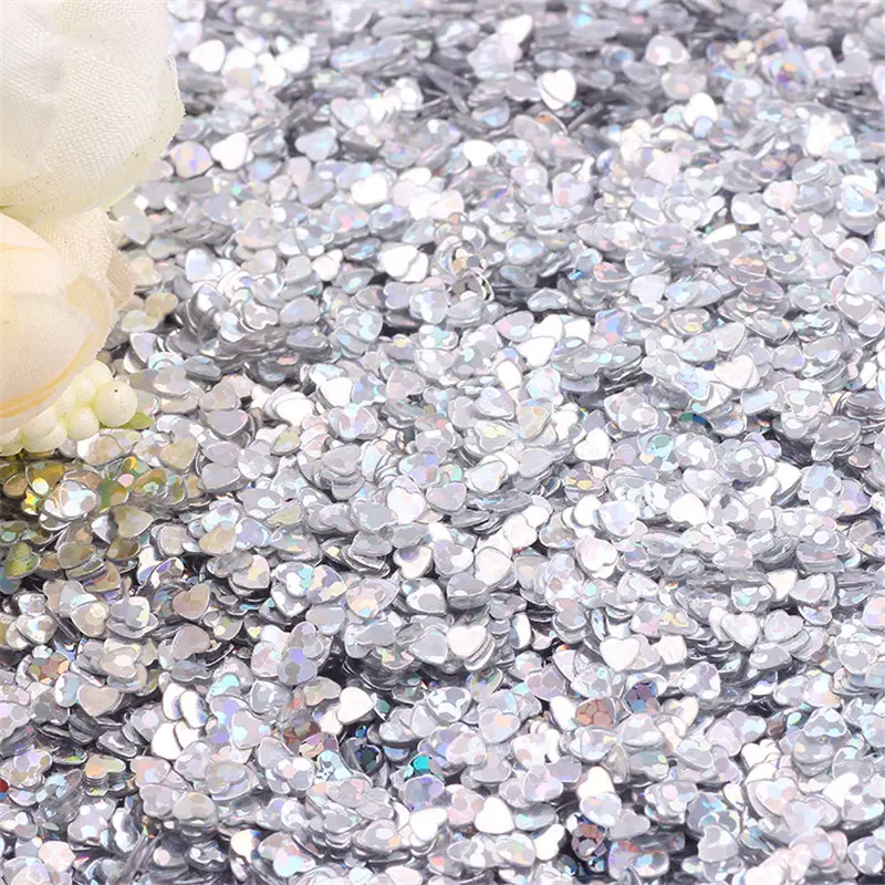Sequin 3mm Mix Color Transparent Heart Glitter Paillettes for Nail Manicure Resin Wedding Decoration Nail Art Confetti 10g