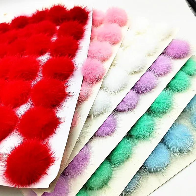 Mink Pompom 25mm 30mm 35mm 40mm DIY Pompon Balls for Sewing on Knitted Keychain Scarf Shoes Hats DIY Jewelry Crafts Accessories