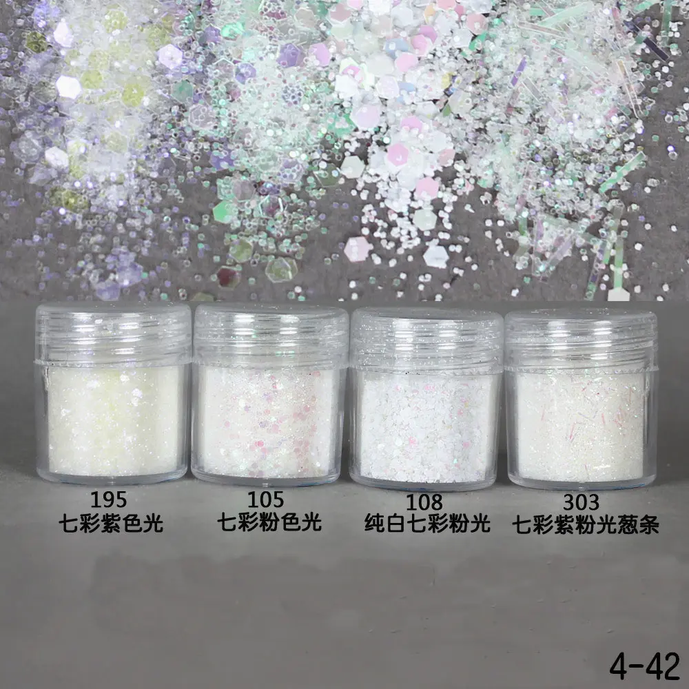 Nail Art Glitter 3D MIX Color Nail Glitter Powder Sequins Powder Confetti Nail Sequin Lentejuelas Para Manualidades 5boxes/Set