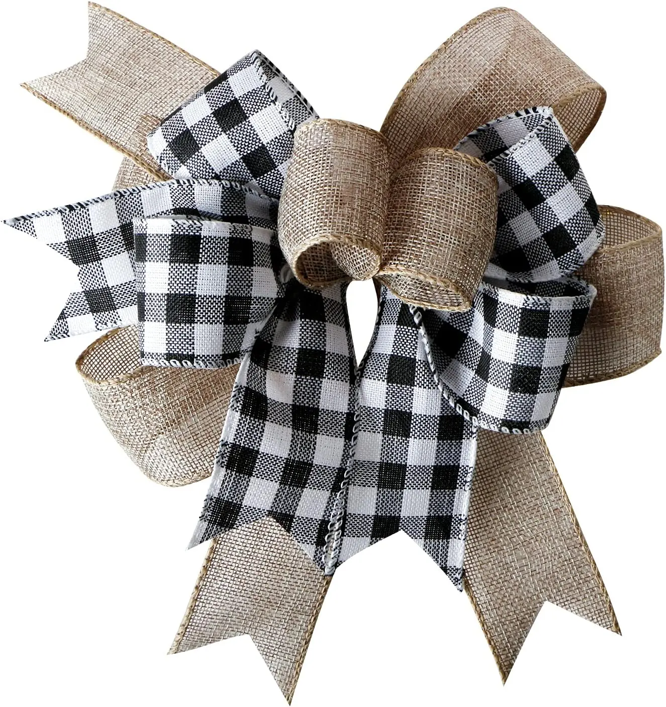 1Pc Black White Red Plaid Bows For Wreath Kitchen Decor Black Christmas Wreath Bows
