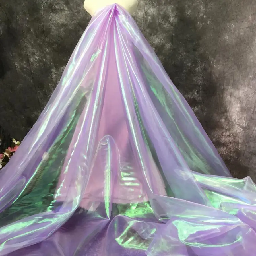 1Yard Colorful Mermaid Chiffon Fabric Back Pendant DIY Clothing Accessories Decoration Party 150CM Wide