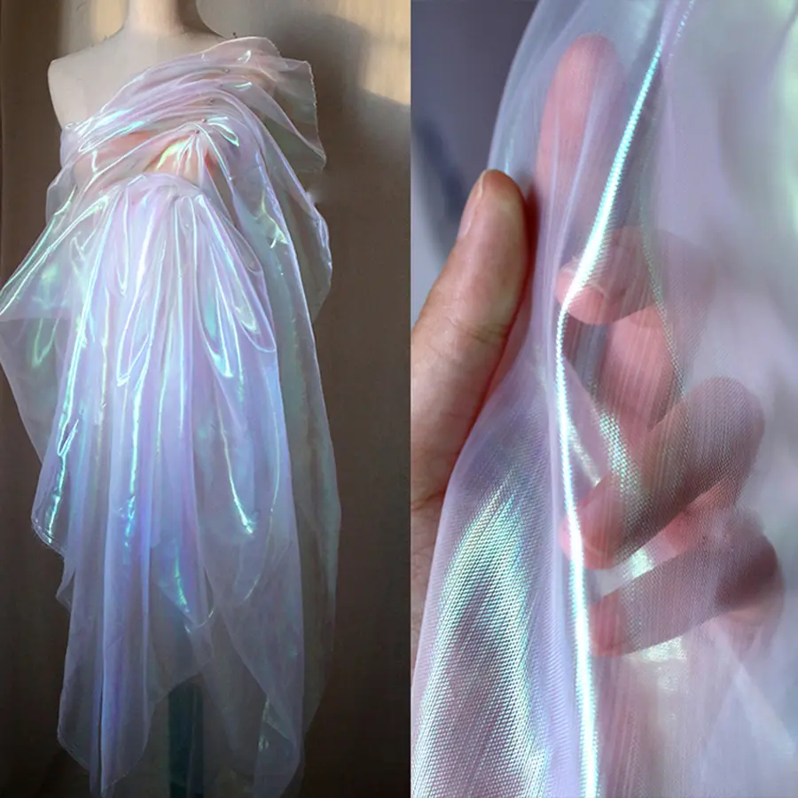 1Yard Colorful Mermaid Chiffon Fabric Back Pendant DIY Clothing Accessories Decoration Party 150CM Wide