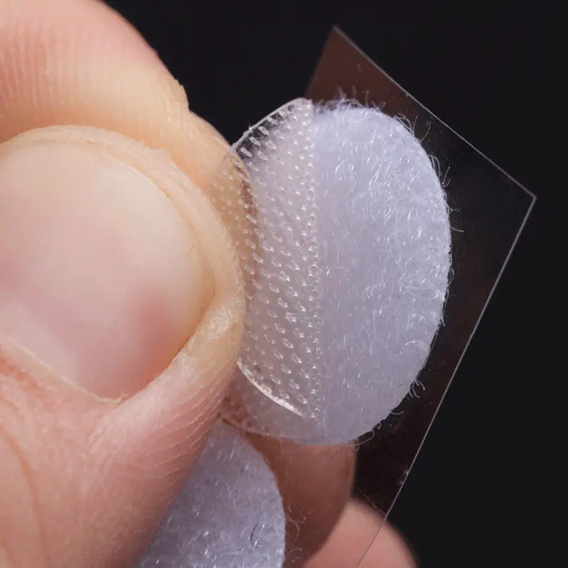 1000pair 10/15/20mm Transparent Self Adhesive Fastener Tape Dots Strong Glue Magic Sticker Disc  Round Coins Hook and Loop Tape