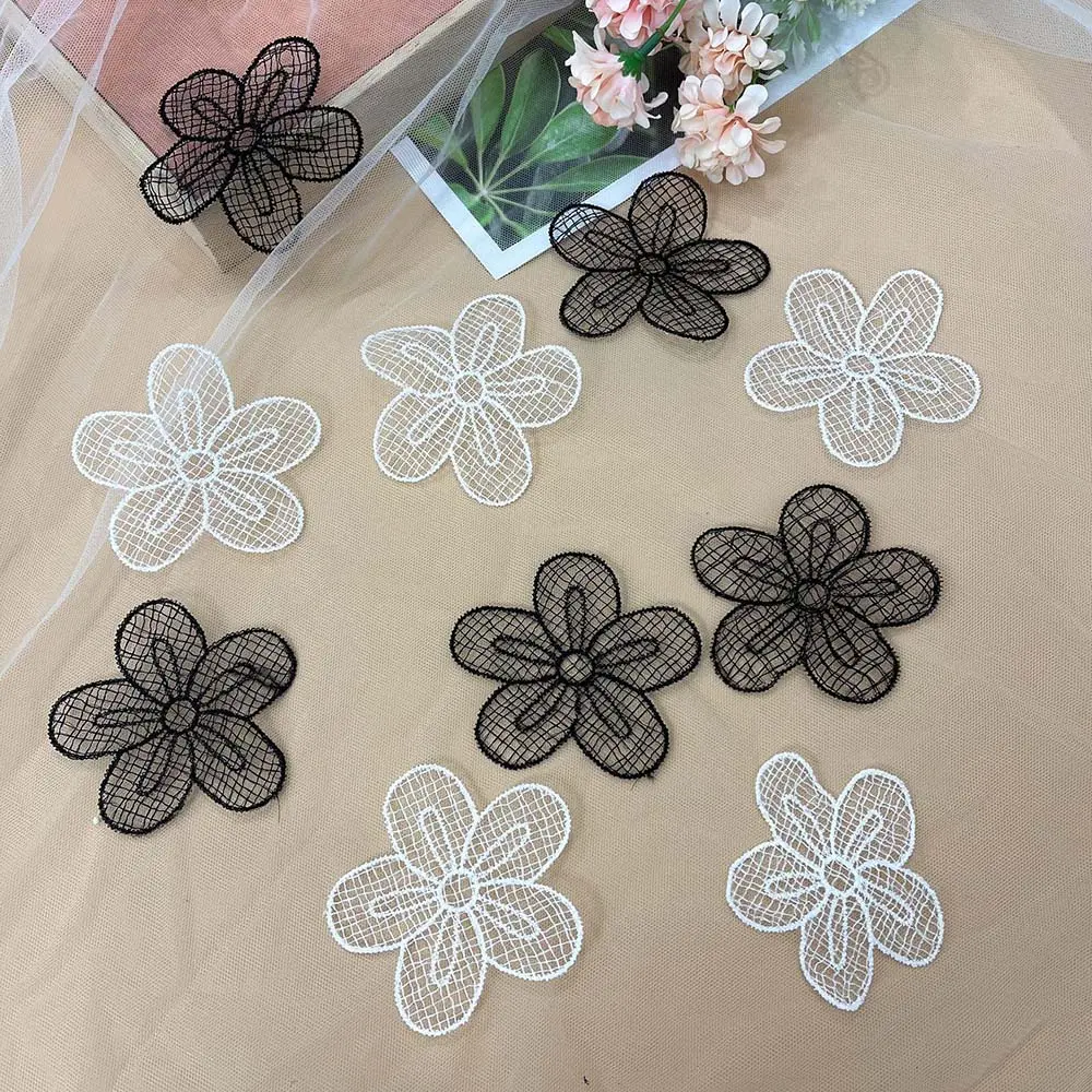 5Pcs Flower Applique Patches DIY Craft Sewing Sew-On Wedding Dress Women Party Clothes Decor