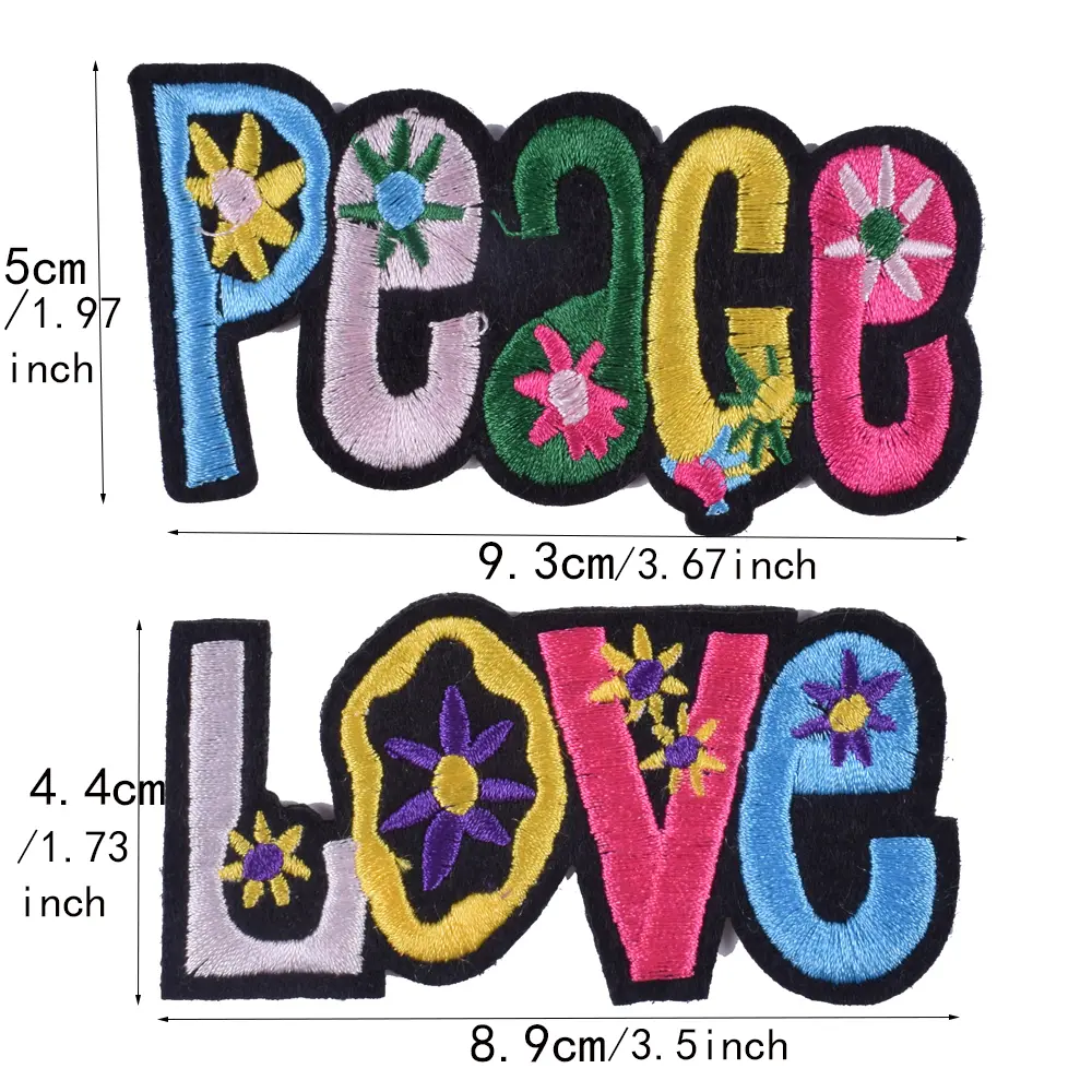 2 Pcs/Lot Love Letter Embroidery Patches  Iron on Appliquesfor Clothes DIY Kids Clothing Stickers Badge