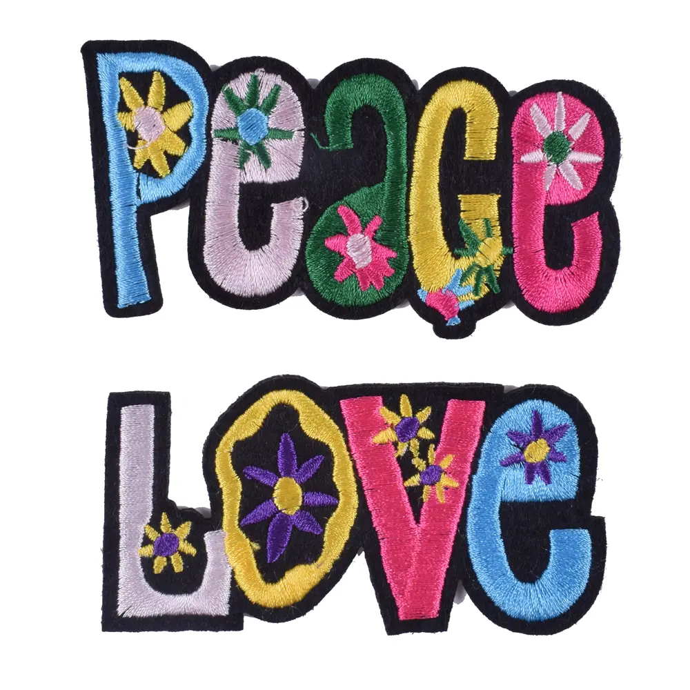 2 Pcs/Lot Love Letter Embroidery Patches  Iron on Appliquesfor Clothes DIY Kids Clothing Stickers Badge