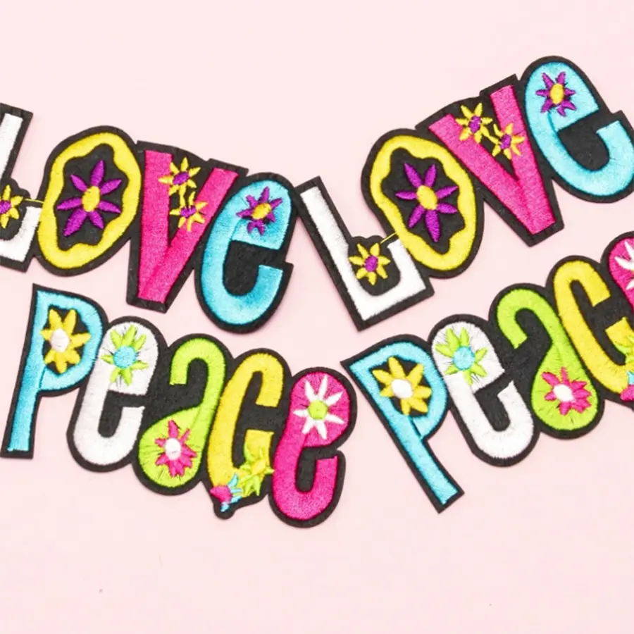 2 Pcs/Lot Love Letter Embroidery Patches  Iron on Appliquesfor Clothes DIY Kids Clothing Stickers Badge