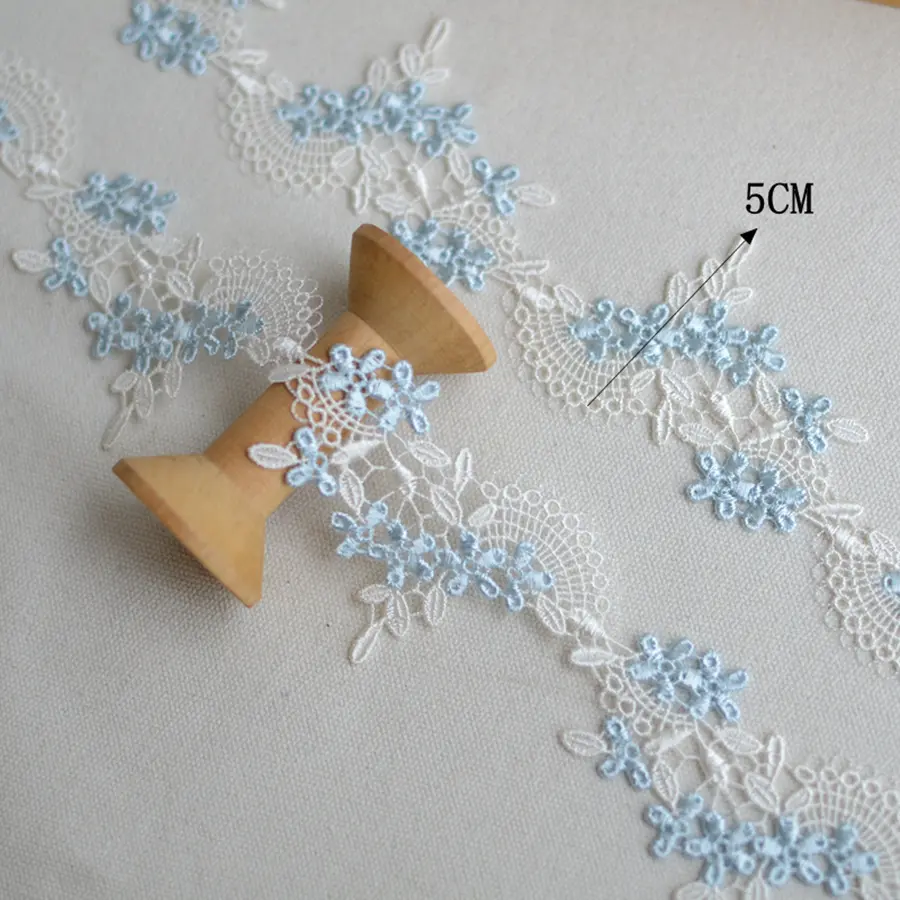 1 Yard Fine Line Pink Blue Water Soluble Embroidery Lace DIY Clothing Accessories
