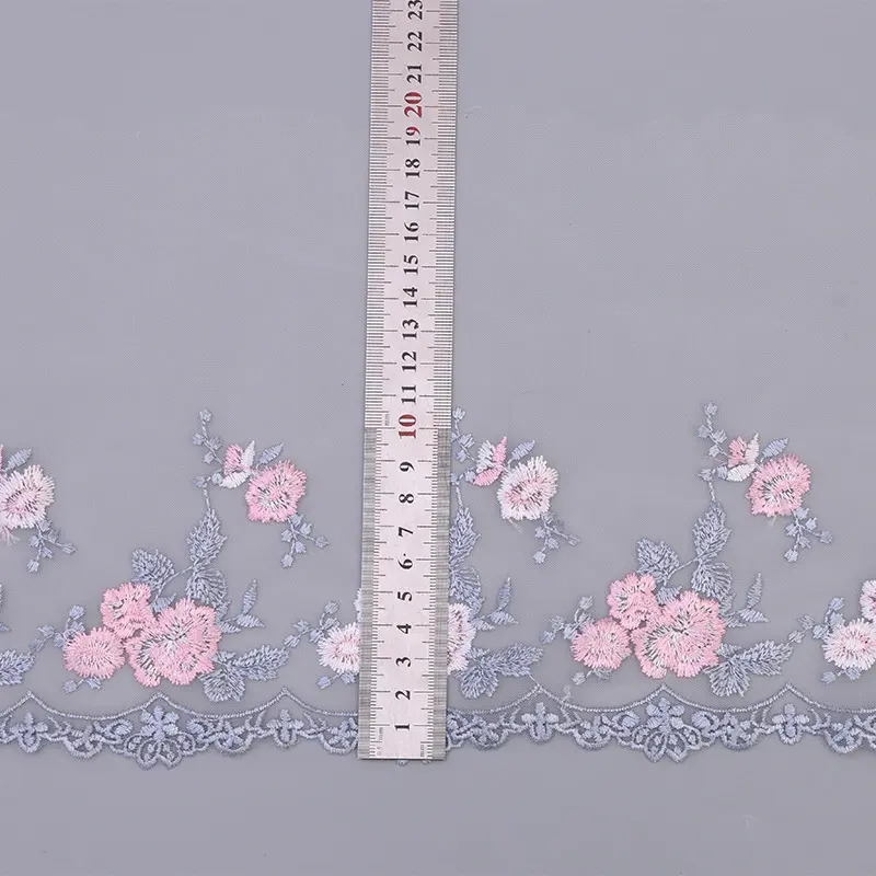 1 Yard Pink Embroidery Decoration Lace Fabric Lace Clothing Accessories Decoration Doll Dress 10CM Wide