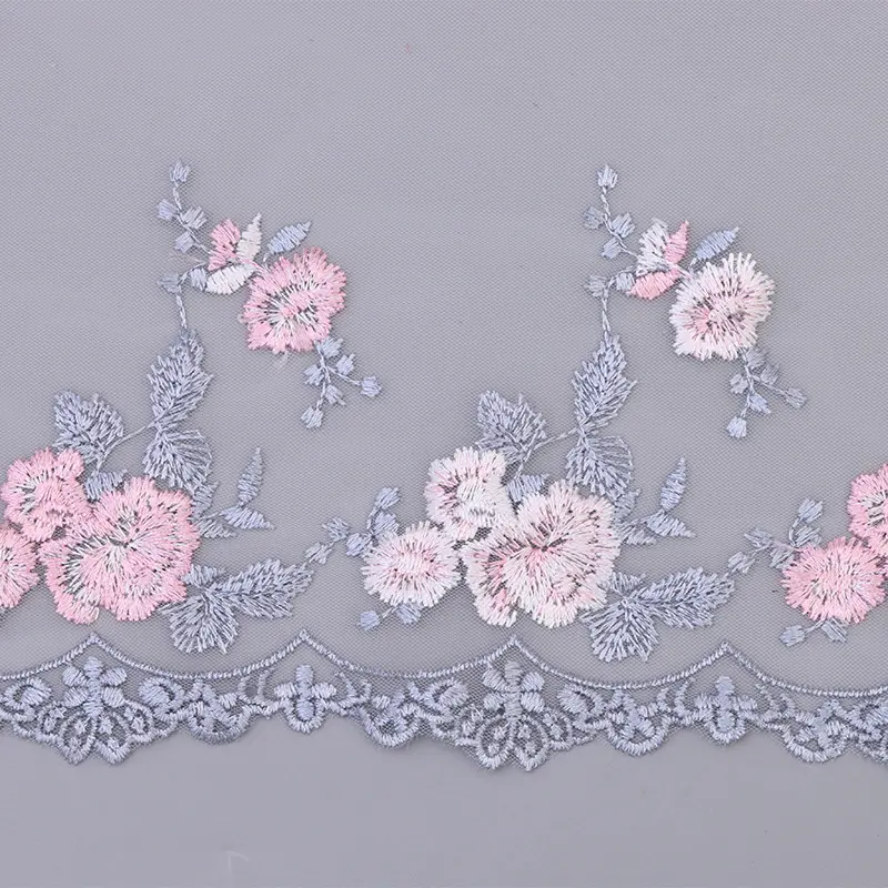 1 Yard Pink Embroidery Decoration Lace Fabric Lace Clothing Accessories Decoration Doll Dress 10CM Wide