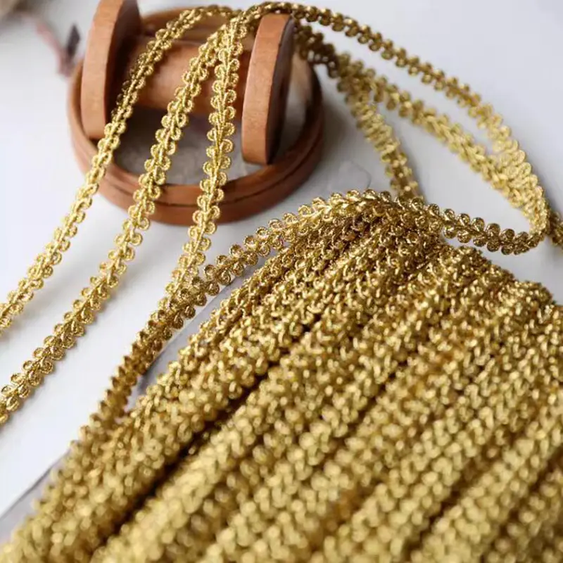 5 Yards Golden Thread Lace Wave Hard Yarn Centipede Lace DIY Ethnic Style Clothing Accessories