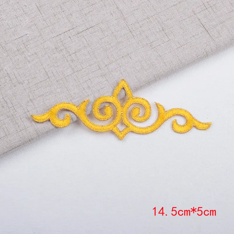 3Pcs Embroidery Patch Lace Fabric Colorful Flower Iron on Appliques Garments Steamers Clothing  Sticker Patch Craft Sewing
