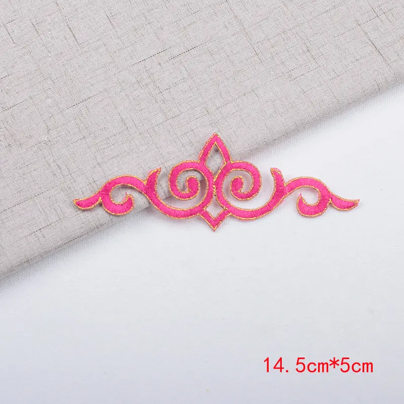3Pcs Embroidery Patch Lace Fabric Colorful Flower Iron on Appliques Garments Steamers Clothing  Sticker Patch Craft Sewing