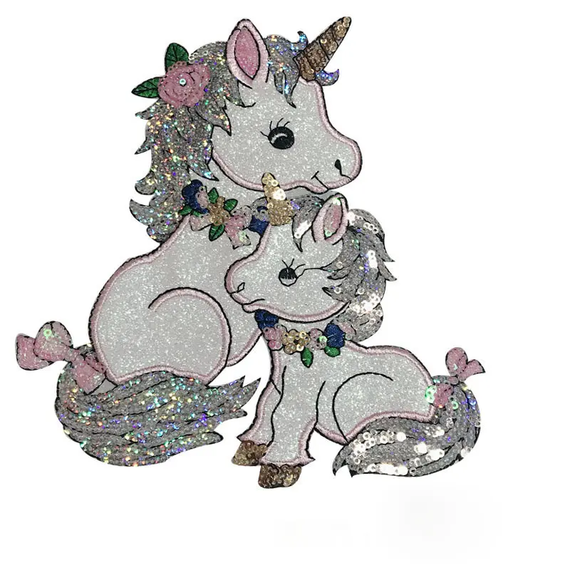 1 Pair Unicorn Embroidered Patches DIY Clothes Stickers Patches Decal Stickers