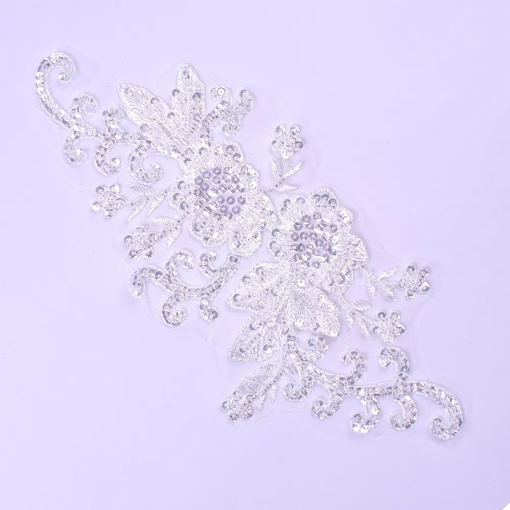 1 Piece of Crystal Bead Embroidery Cloth Patch Sticker DIY Clothing Sewing Badge 36 * 18CM