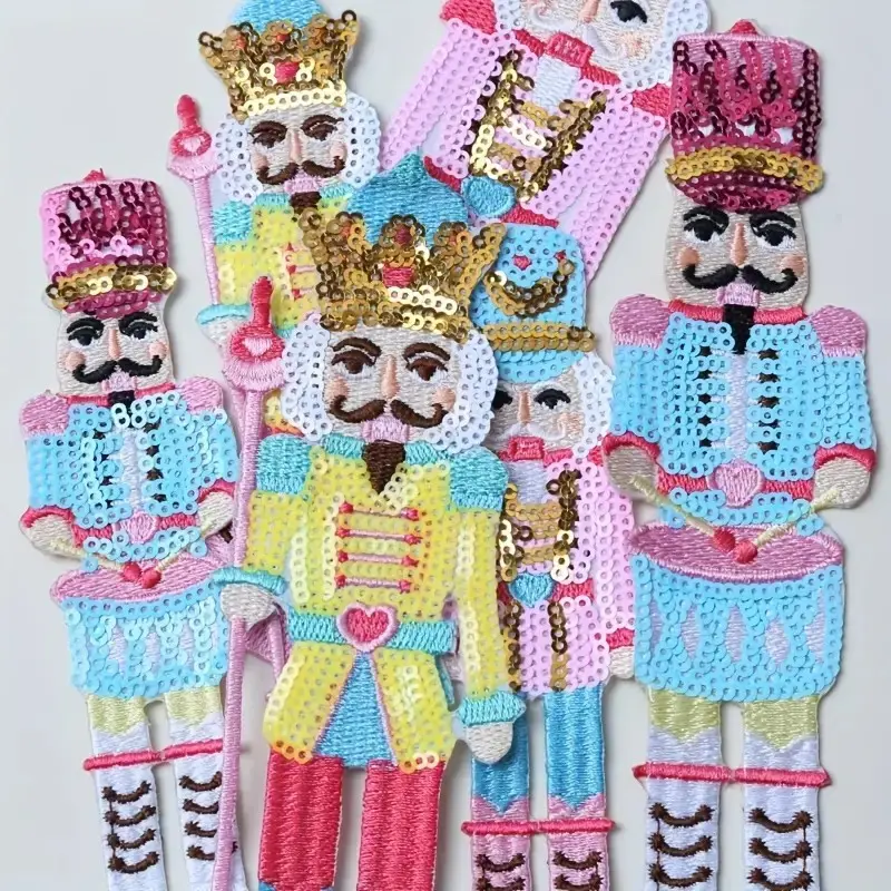 3PC Multi-Color Nutcracker Embroidery Ironing Patch DIY Clothing Backpack Sewing Patch Decoration
