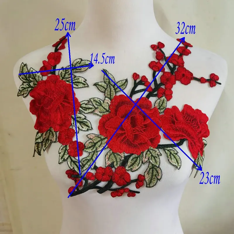 2Pcs/Set Embroidery Flower Patches Applique Repair For Jeans Hat Bag Clothes DIY Handmade Sewing Badges Crafts Supplies