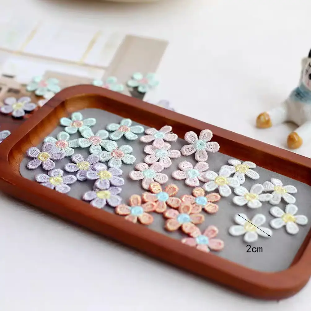 20Pcs Multi-Color Flower Embroidery Patches Fabric For Coat Jeans Bags Accessories Sewing Patch Handmade Applique Repair Crafts