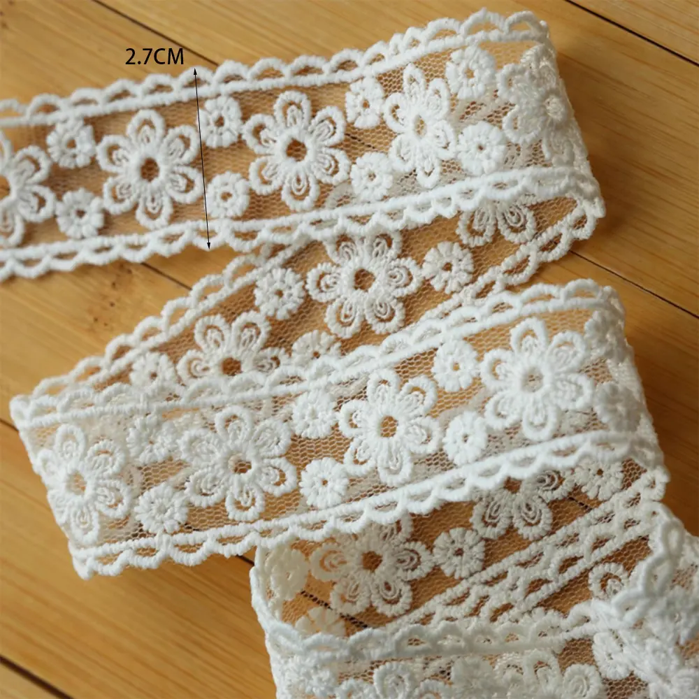 2 Yards Multi-Color Flower Embroidery Lace Fabric Trim DIY Clothing Wedding Home Gift Decoration Handmade Sewing Crafts Supplies