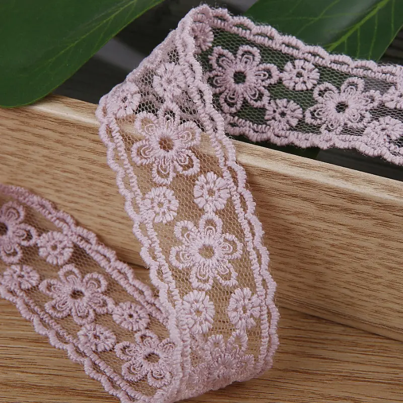2 Yards Multi-Color Flower Embroidery Lace Fabric Trim DIY Clothing Wedding Home Gift Decoration Handmade Sewing Crafts Supplies